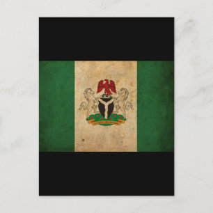 Postal Bandera nigeriana vintage