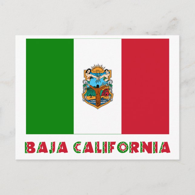 Postal Bandera no oficial de Baja California (Anverso)