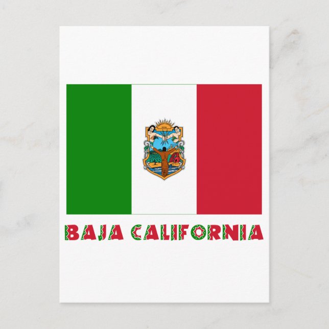 Postal Bandera no oficial de Baja California (Anverso)