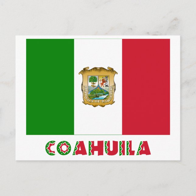 Postal Bandera no oficial de Coahuila (Anverso)
