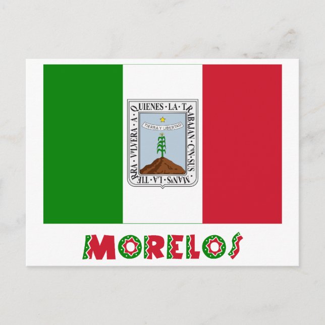 Postal Bandera no oficial de Morelos (Anverso)