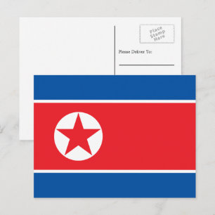 Postal Bandera norcoreana, bandera de Corea del Norte