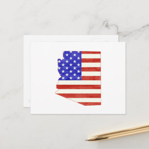 Postal Bandera norteamericana arizonana en forma de Arizo