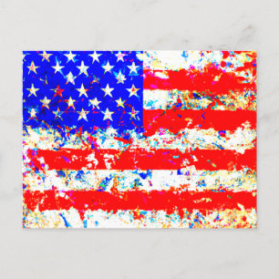 Postal Bandera norteamericana de Grunge