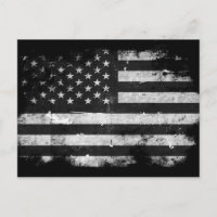 Bandera norteamericana negra y blanca