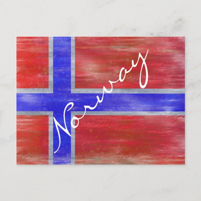 Postal Bandera noruega angustiada (Anverso)