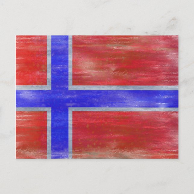 Postal Bandera noruega angustiada (Anverso)