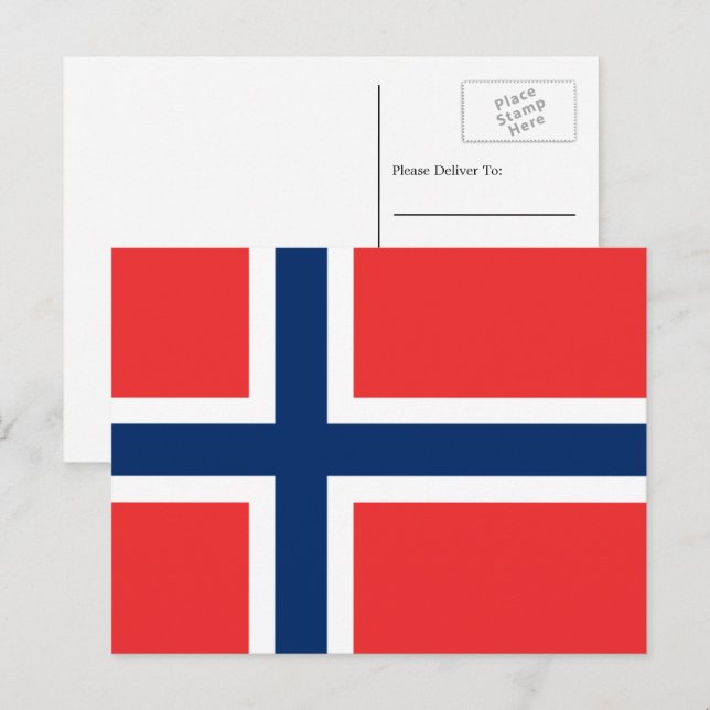 Postal Bandera noruega, Bandera de Noruega (Anverso / Reverso)