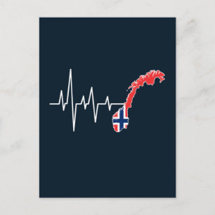 Postal Bandera noruega Noruega Flag Norge Latido 