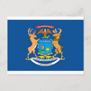 Postal Bandera oficial del estado de Michigan