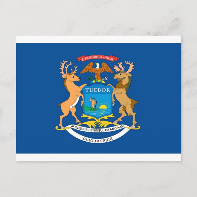 Postal Bandera oficial del estado de Michigan (Anverso)