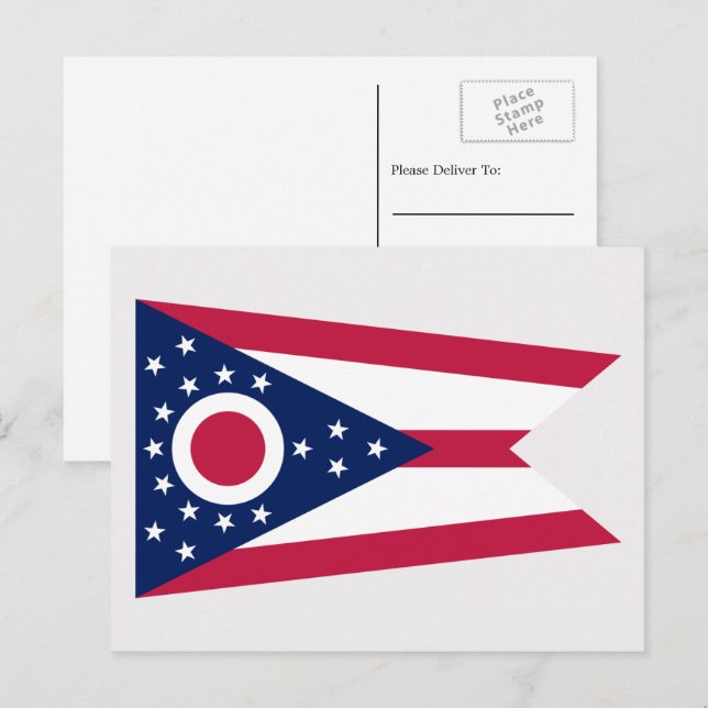 Postal Bandera ohiana, bandera de Ohio (Anverso / Reverso)