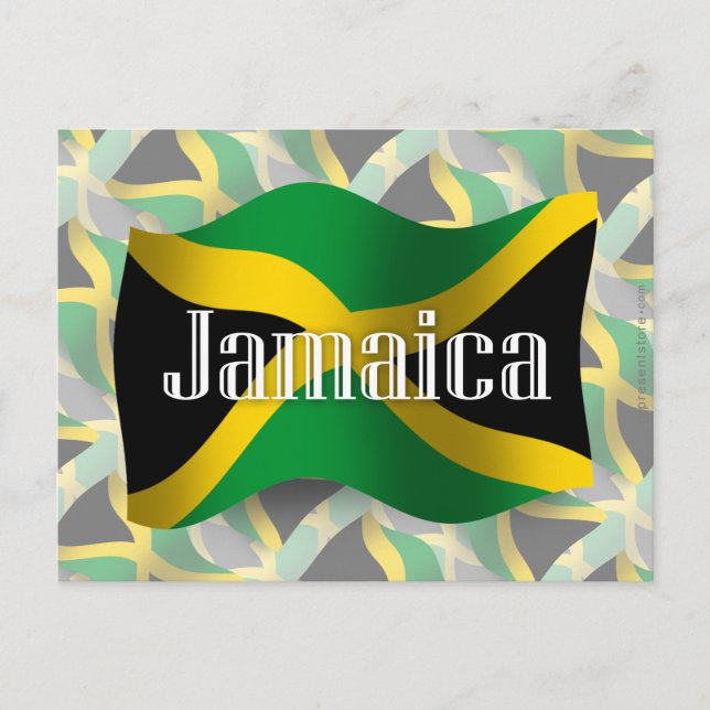 Postal Bandera ondeada de Jamaica (Anverso)