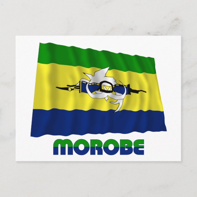 Postal Bandera ondeada de la provincia de Morobe (Anverso)