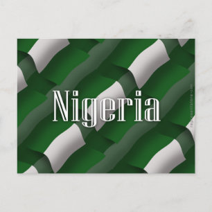 Postal Bandera ondeada de Nigeria