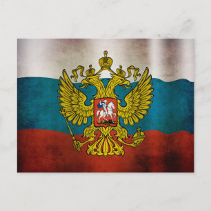 Postal Bandera ondeando de Rusia