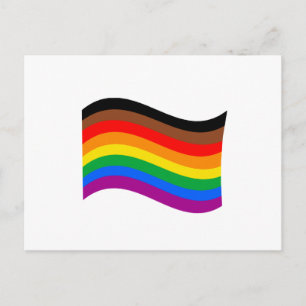 Postal Bandera ondeante del Orgullo Arciris de Filadelfia