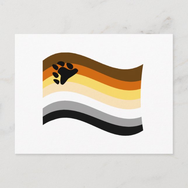 Postal Bandera ondulada de orgullo de oso (Anverso)