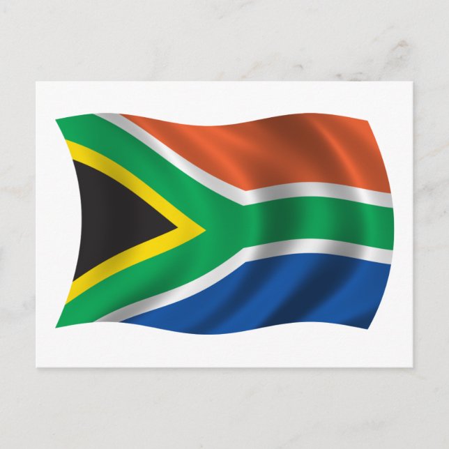 Postal Bandera ondulada de Sudáfrica (Anverso)