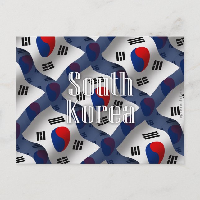 Postal Bandera onduladora de Corea del Sur (Anverso)