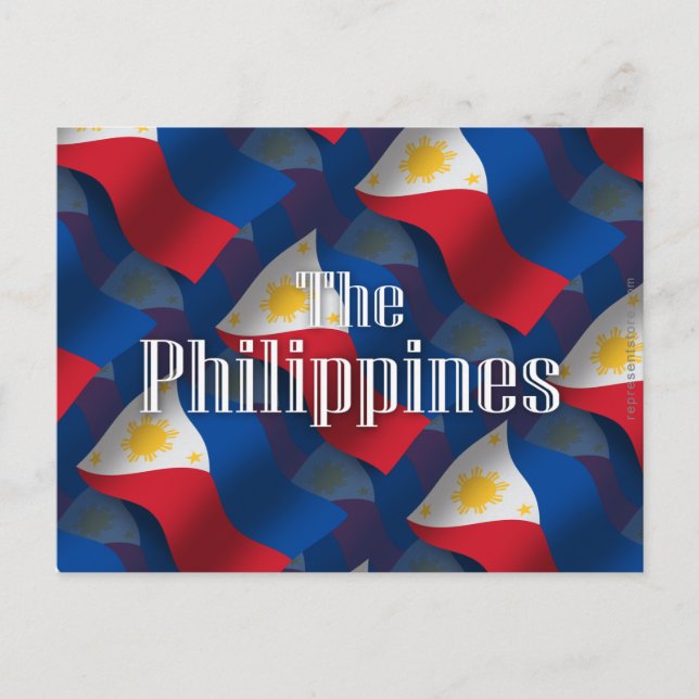 Postal Bandera ondulante de Filipinas (Anverso)