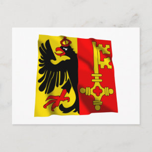 Postal Bandera ondulante de Ginebra
