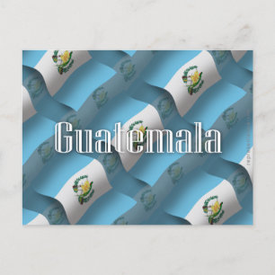 Postal Bandera ondulante de Guatemala