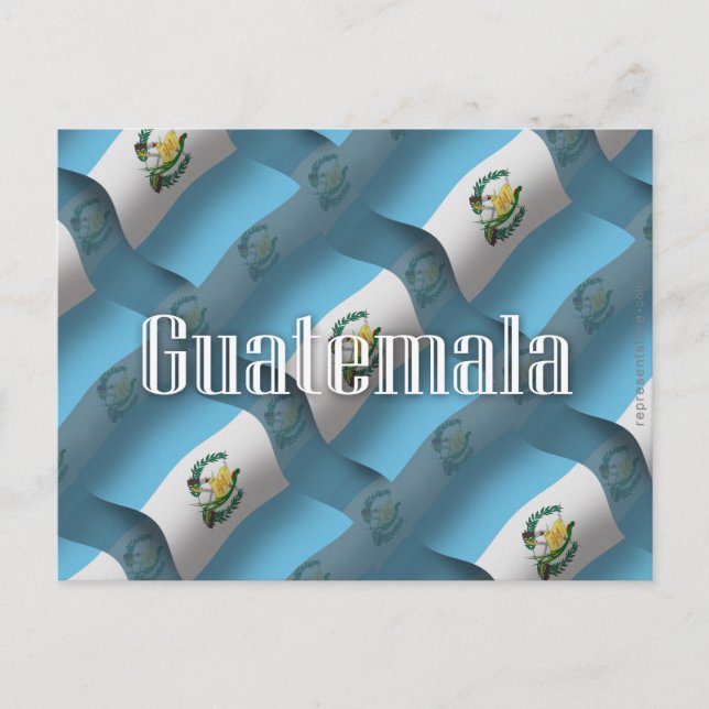 Postal Bandera ondulante de Guatemala (Anverso)