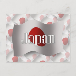 Postal Bandera ondulante de Japón