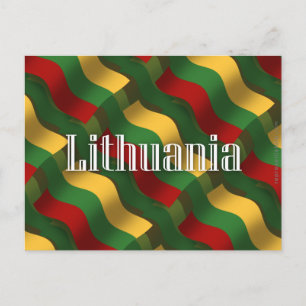 Postal Bandera ondulante de Lituania