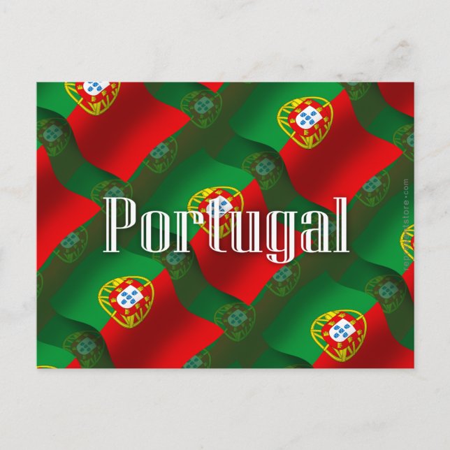 Postal Bandera ondulante de Portugal (Anverso)
