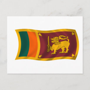 Postal Bandera ondulante de Sri Lanka