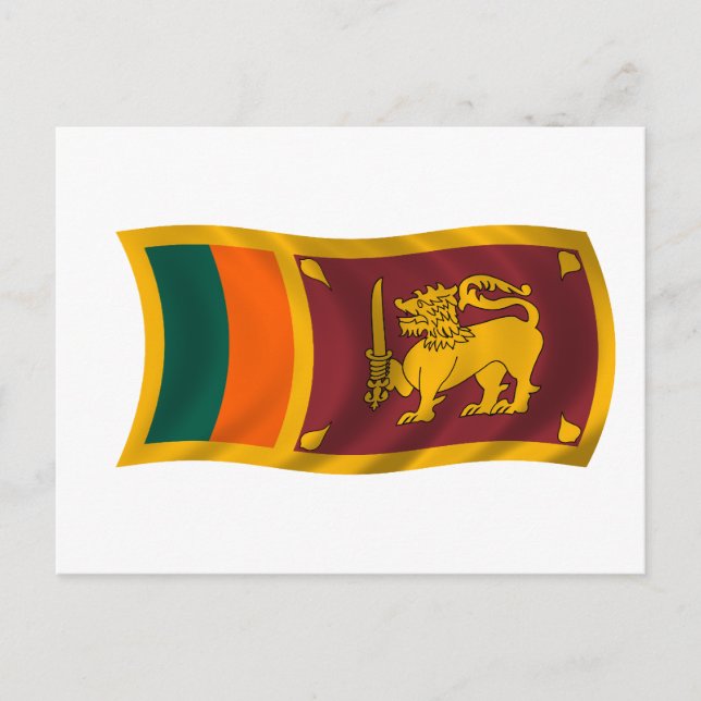 Postal Bandera ondulante de Sri Lanka (Anverso)