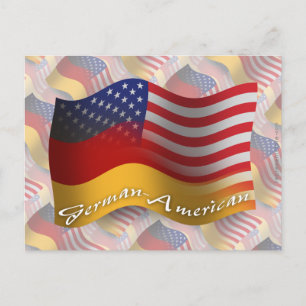 Postal Bandera ondulante germano-estadounidense