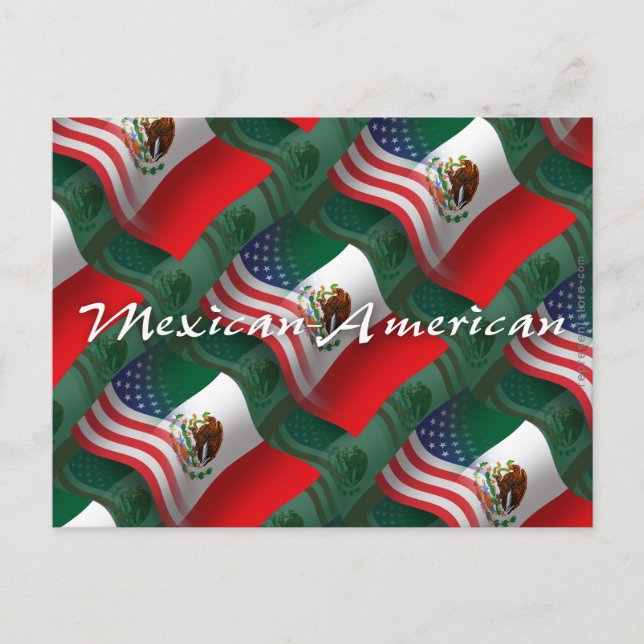 Postal Bandera ondulante mexicano-estadounidense (Anverso)