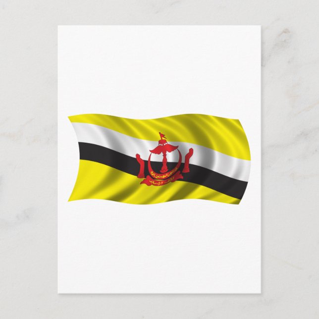 Postal Bandera ondular de Brunéi (Anverso)