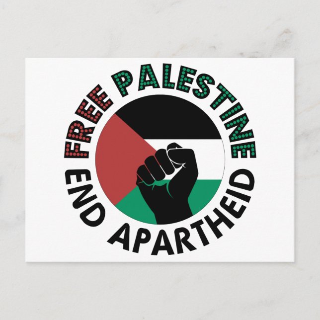 Postal Bandera Palestina del Apartheid (Anverso)