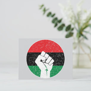 Postal bandera panafricana, historia negra afroamericana