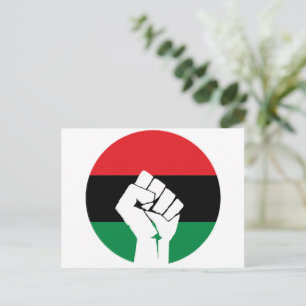 Postal bandera panafricana, historia negra afroamericana