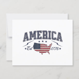 Postal Bandera Patriótica Americana Est 1776 4 de Julio A