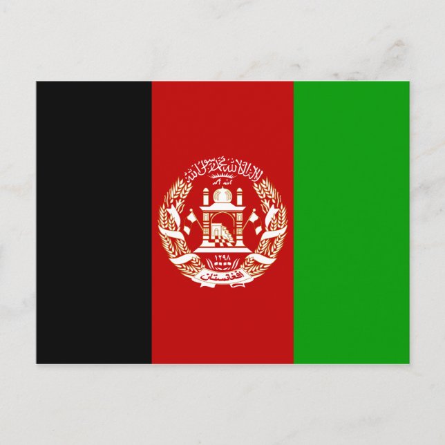 Postal Bandera patriótica de Afganistán (Anverso)
