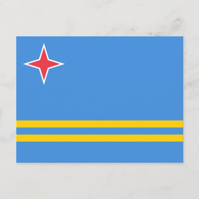 Postal Bandera patriótica de Aruba (Anverso)