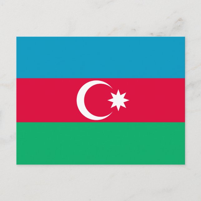 Postal Bandera patriótica de Azerbaiyán (Anverso)