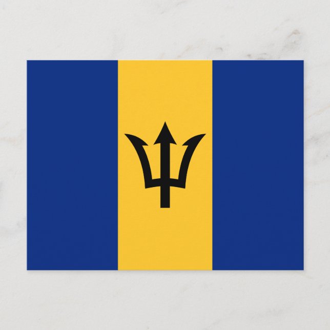Postal Bandera patriótica de Barbados (Anverso)