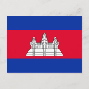 Postal Bandera Patriótica De Camboya
