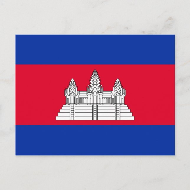 Postal Bandera Patriótica De Camboya (Anverso)