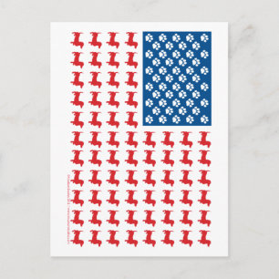 Postal Bandera Patriótica de Dachshund USA