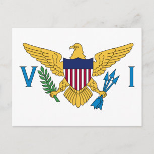 Postal Bandera patriótica de las Islas Vírgenes Americana