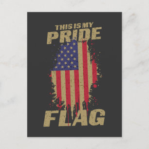 Postal Bandera Patriótica del 4 de Julio de Orgullo Estad