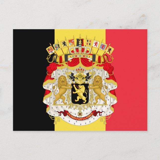 Postal Bandera personalizado del rojo negro belga (Anverso)